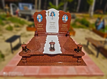 Виготовлення подвійних памятників з граніту. Львів.